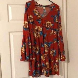 Gorgeous Bell Sleeve Plus size dress